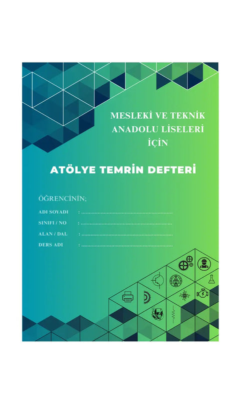 Temrin Defteri sınıf paketi - meslek lisesi atölye dersleri için A4 48 yaprak