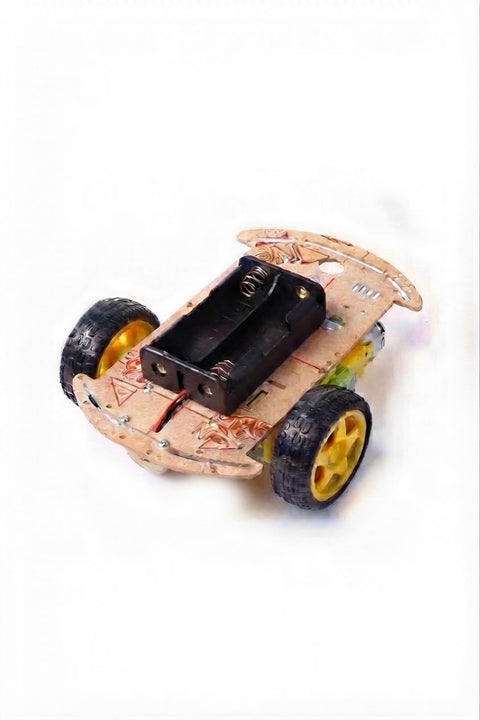 2WD Robot Araba Kiti - 18650 Li-Ion pil yuvası takılı görünüm