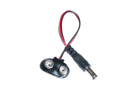 DC jack çıkışlı 9V pil soketi - yatay görünüm, Arduino uyumlu