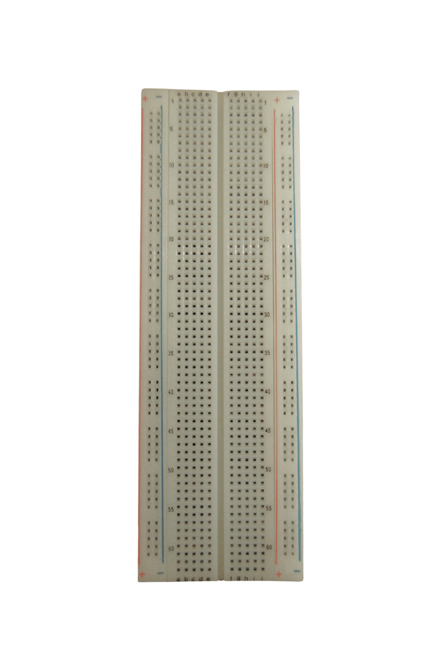 830 pin breadboard üstten görünüm