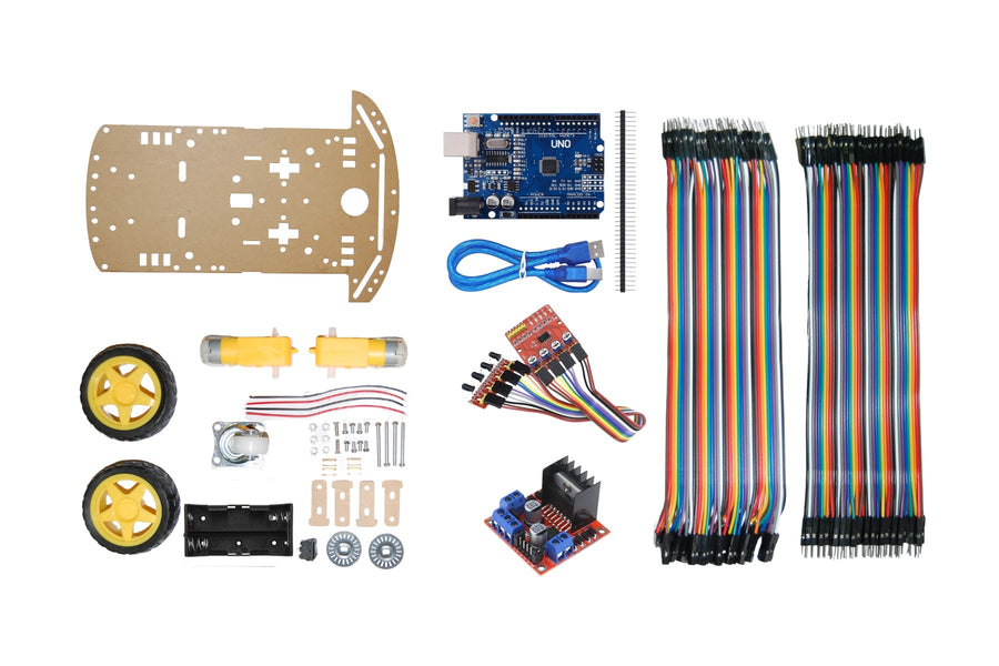 Çizgi İzleyen Robot Araba Kiti 18650 - set içeriği