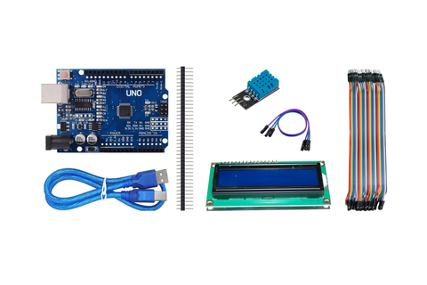 Sıcaklık-Nem İzleme Ekran Kiti (DHT11 + LCD + Arduino) - Jumper Kablo Hediyeli