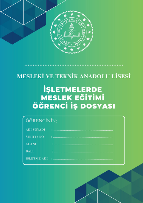 İş Dosyası (staj defteri) kapak