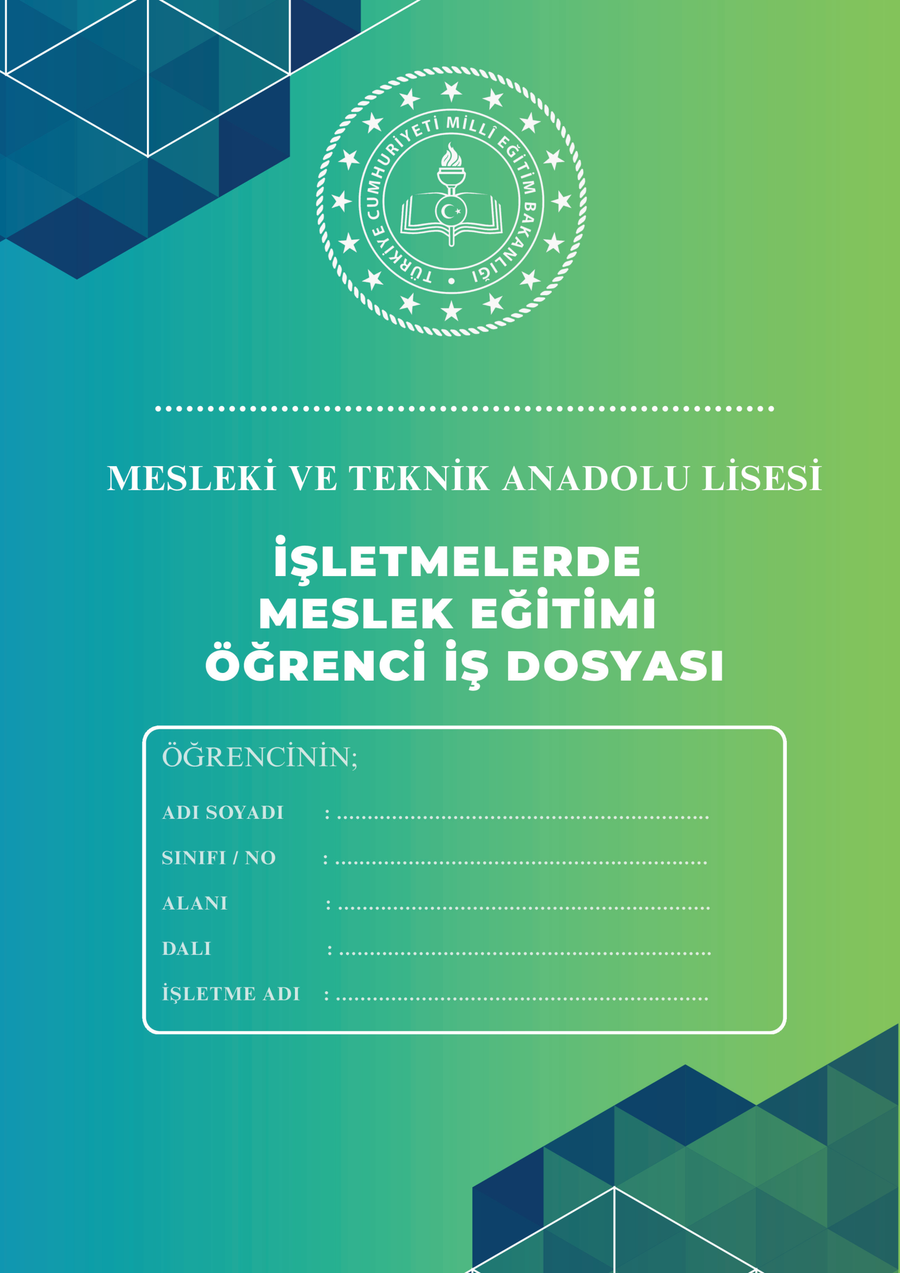İş Dosyası (staj defteri) kapak
