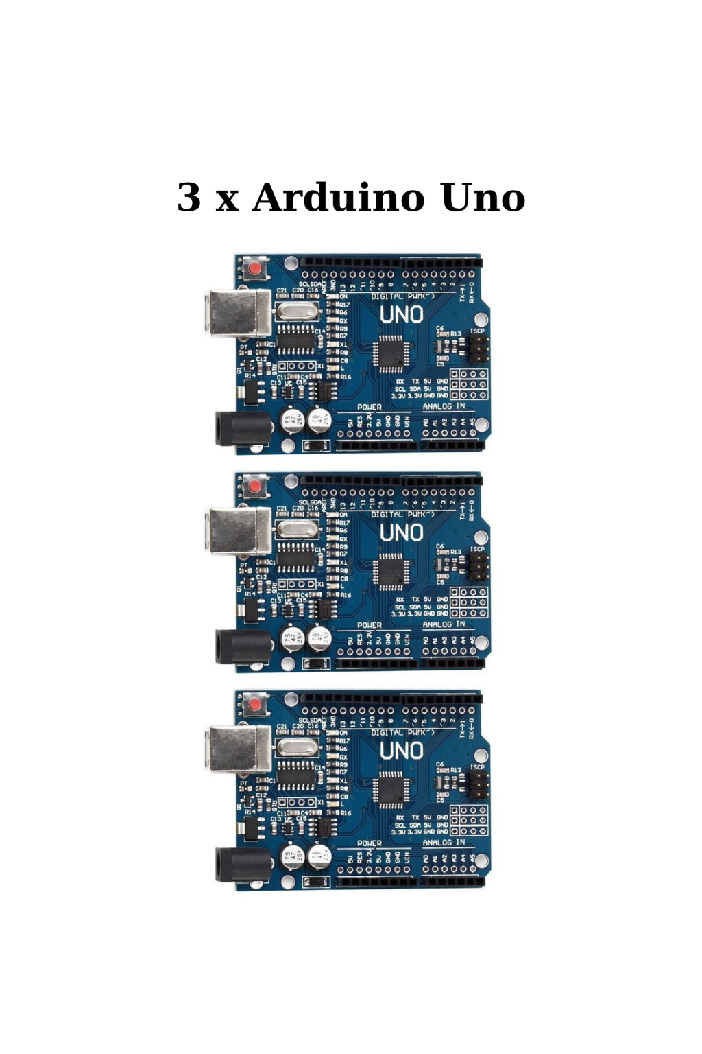 3 Adet Arduino Uno R3 Klon USB Kablo Hediyeli - CH340 Chipset