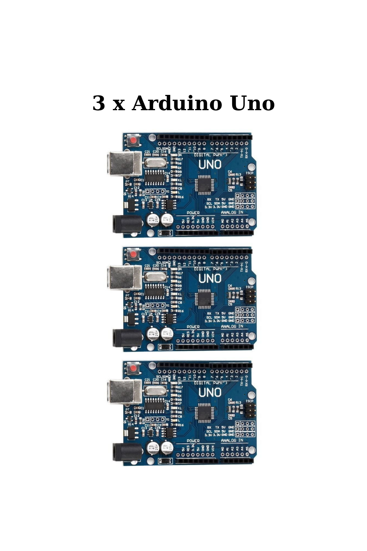 3 Adet Arduino Uno R3 Klon USB Kablo Hediyeli - CH340 Chipset